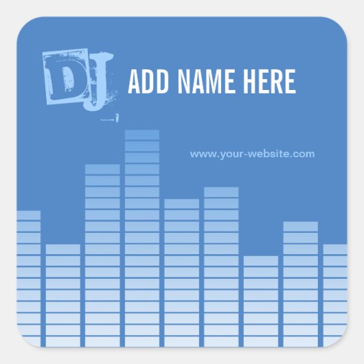 Sticker Carré Equaliseur bleu (Devant)