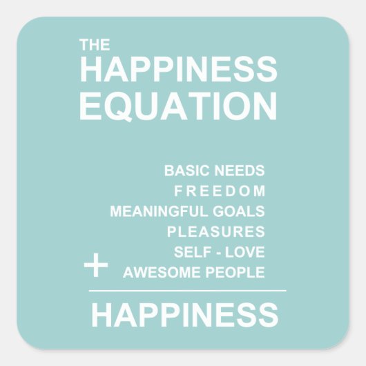 Sticker Carré Équation du bonheur (Devant)