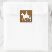 Sticker Carré Equestrian Trail Riding Horse Silhouette Icon (Sac)
