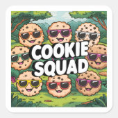 Sticker Carré Équipe de biscuits (Devant)