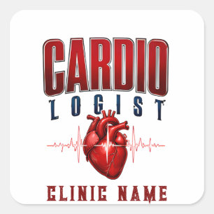 Sticker Carré Équipe de cardiologie Battement de cœur Conception