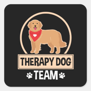 Sticker Carré Équipe de chien thérapeutique