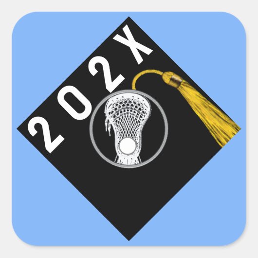 Sticker Carré Équipe de crosse Nuit supérieure Bleu clair (Devant)