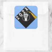 Sticker Carré Équipe de crosse Nuit supérieure Bleu clair (Sac)