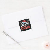 Sticker Carré Équipe de Noël Cousin Chapeau de Noël (Enveloppe)