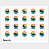 Sticker Carré Équipe de rafting Raft White Water Rafter Paddle R (Feuille)