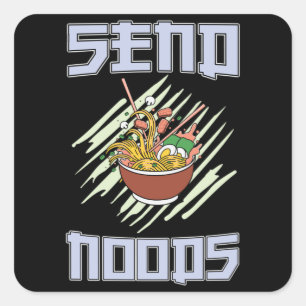 Sticker Carré Équipe de Ramen Lover cadeau parfait