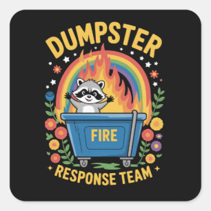 Sticker Carré Équipe de réponse aux incendies de poubelle Sarcas