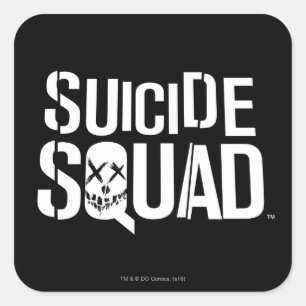 Sticker Carré Équipe de suicide Logo blanc