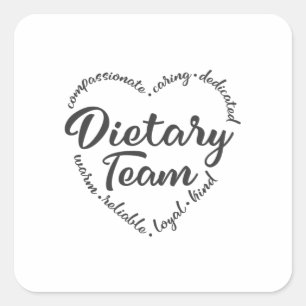 Sticker Carré Équipe diététique, aide diététique, travailleur