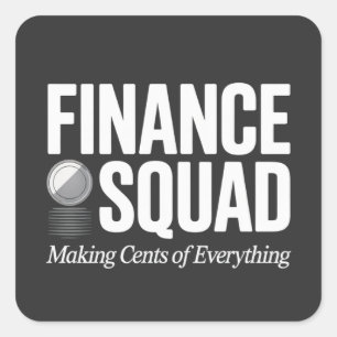 Sticker Carré Équipe financière Humour de bureau drôle Typograph
