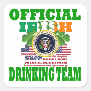 Sticker Carré Équipe irlandaise d'alcool