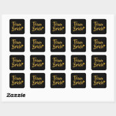 Sticker Carré Équipe Mariée Cœur Doré (Feuille)