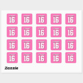 Sticker Carré Équipe sportive Hot Pink Jersey (Feuille)