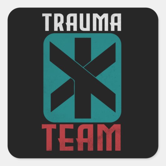 Sticker Carré Équipe Trauma Cyber Gaming Cadeau (Devant)