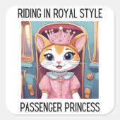 Sticker Carré équitation en Royal Style Passenger Princess Cat (Devant)