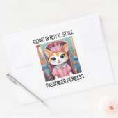Sticker Carré équitation en Royal Style Passenger Princess Cat (Enveloppe)