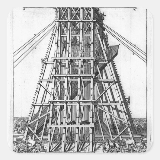 Sticker Carré Erection de l'ancienne obèse égyptienne (Devant)