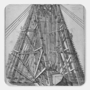 Sticker Carré Érection de l'obélisque égyptien antique