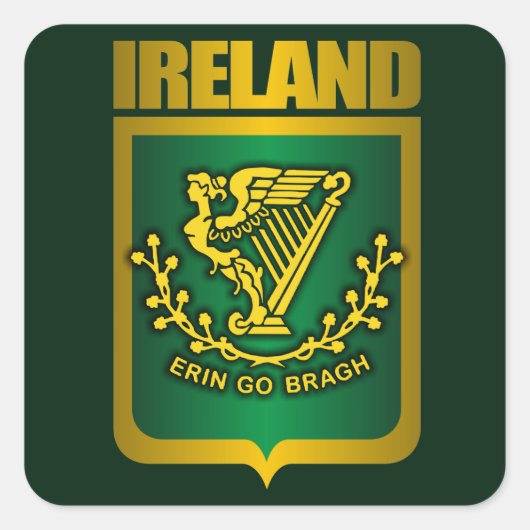 Sticker Carré "Erin Go Bragh" Gold (Devant)