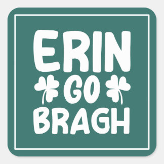 Sticker Carré Erin Go Bragh St. Patrick's Day Design-60850