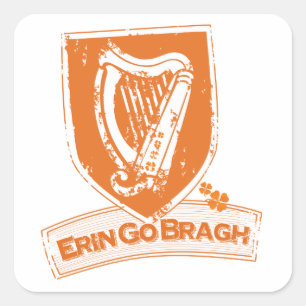 Sticker Carré Erin vont Bragh (l'orange d'harpe)
