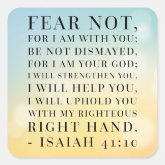 Sticker Carré Esaïe 41:10 Citation de la Bible