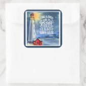 Sticker Carré Ésaïe 60:20 Le Seigneur Sera Ta Lumière (Sac)