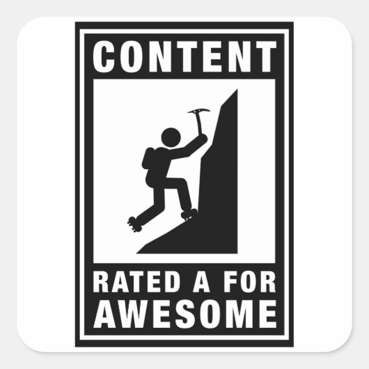 Sticker Carré Escalade de montagne (Devant)