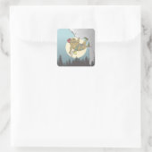 Sticker Carré Escalade rocheuse Capybara (Sac)