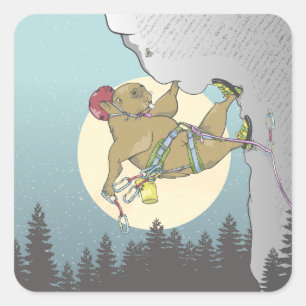 Sticker Carré Escalade rocheuse Capybara