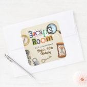 Sticker Carré Escape Room Party (Enveloppe)