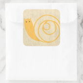 Sticker Carré Escargot jaune sur Arrière - plan crème (Sac)