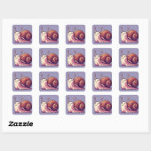 Sticker Carré Escargot souriant (Feuille)