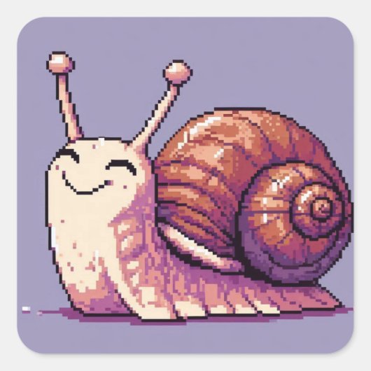 Sticker Carré Escargot souriant (Devant)