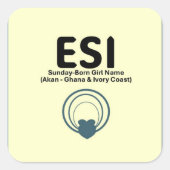 Sticker Carré ESI - Nom de la fille née le dimanche (Noms des Fê (Devant)