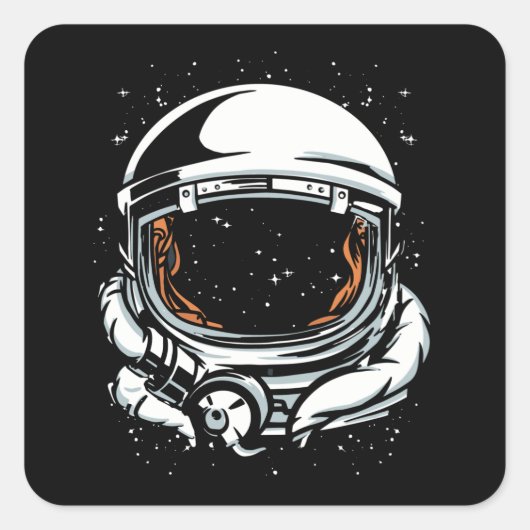 STICKER CARRÉ ESPACE D'ASSISTANCE ASTRONAUT (Devant)