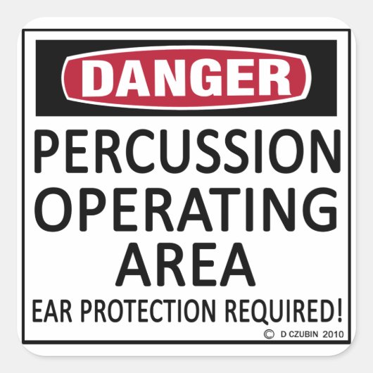 Sticker Carré Espace de fonctionnement de la percussion (Devant)