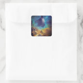 Sticker Carré Espace Nebula bleu jaune Alcool art verre (Sac)