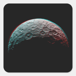 Sticker Carré Espace noir et Planète en système solaire. Astrono