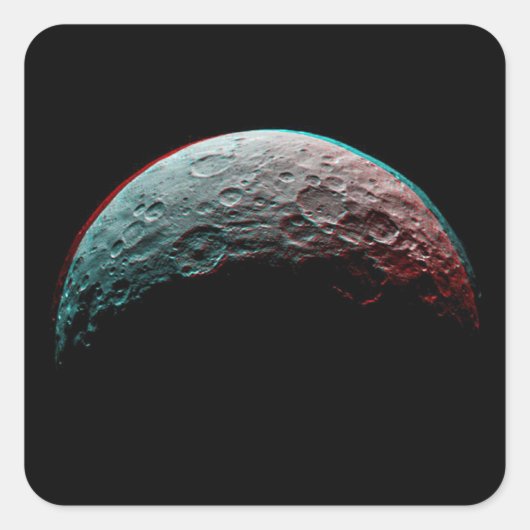 Sticker Carré Espace noir et Planète en système solaire. Astrono (Devant)