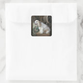 Sticker Carré espagne américaine cocker assise (Sac)