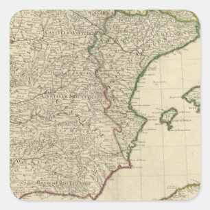 Sticker Carré Espagne et Portugal