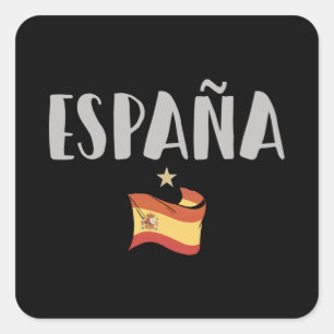Sticker Carré Espagne Football Fan Shirt Drapeau