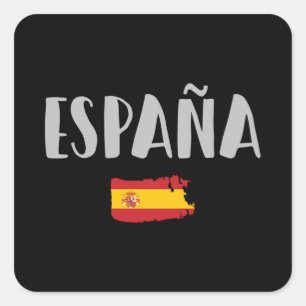 Sticker Carré Espagne Football Fan Shirt Drapeau