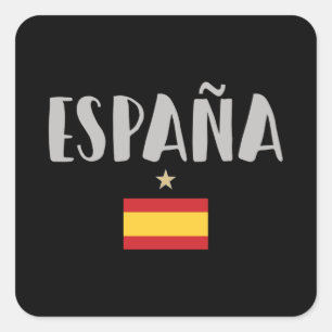 Sticker Carré Espagne Football Fan Shirt Drapeau