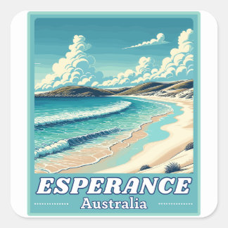 Sticker Carré Esperance en Australie Occidentale Skyline Rétro