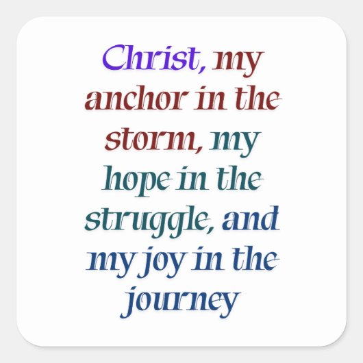 Sticker Carré Espoir et joie en Christ (Devant)