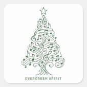 Sticker Carré "Esprit À feuillage persistant - Design d'arbre de (Devant)