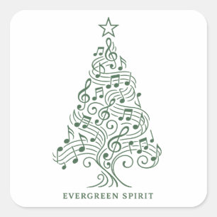Sticker Carré "Esprit À feuillage persistant - Design d'arbre de
